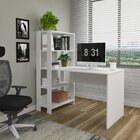 Escrivaninha Mesa Escritório Com Estante 4 Prateleiras 120cm