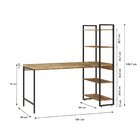 Escrivaninha Mesa Escritório Com Estante 4 Prateleiras Estilo