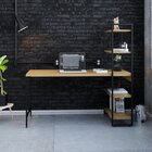 Escrivaninha Mesa Escritório Com Estante 4 Prateleiras Estilo