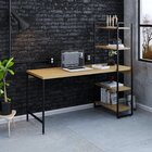 Escrivaninha Mesa Escritório Com Estante 4 Prateleiras Estilo