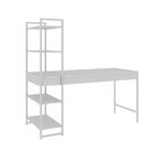 Escrivaninha Mesa Escritório Com Estante 4 Prateleiras Estilo