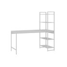 Escrivaninha Mesa Escritório Com Estante 4 Prateleiras Estilo