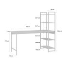 Escrivaninha Mesa Escritório Com Estante 4 Prateleiras Estilo