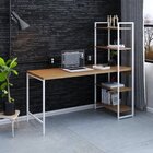 Escrivaninha Mesa Escritório Com Estante 4 Prateleiras Estilo