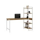 Escrivaninha Mesa Escritório Com Estante 4 Prateleiras Estilo