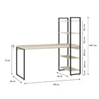 Escrivaninha Mesa Escritório Com Estante Alta Estilo Com Dyna