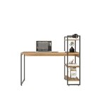 Escrivaninha Mesa Escritório Com Estante Alta Estilo Industri