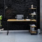 Escrivaninha Mesa Escritório Com Estante Alta Estilo Industri