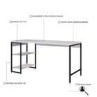 Escrivaninha Mesa Escritório Com Estante Baixa 2 Prateleiras