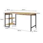 Escrivaninha Mesa Escritório Com Estante Baixa 2 Prateleiras