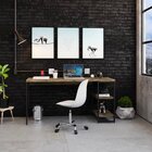 Escrivaninha Mesa Escritório Com Estante Baixa 2 Prateleiras