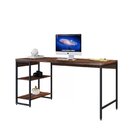 Escrivaninha Mesa Escritório Com Estante Baixa 2 Prateleiras