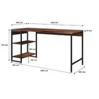 Escrivaninha Mesa Escritório Com Estante Baixa 2 Prateleiras