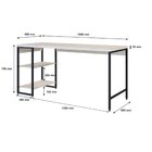 Escrivaninha Mesa Escritório Com Estante Baixa 2 Prateleiras