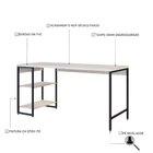 Escrivaninha Mesa Escritório Com Estante Baixa 2 Prateleiras