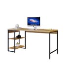 Escrivaninha Mesa Escritório Com Estante Baixa 2 Prateleiras