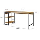 Escrivaninha Mesa Escritório Com Estante Baixa 2 Prateleiras