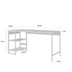 Escrivaninha Mesa Escritório Com Estante Baixa 2 Prateleiras