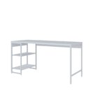 Escrivaninha Mesa Escritório Com Estante Baixa 2 Prateleiras