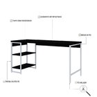 Escrivaninha Mesa Escritório Com Estante Baixa 2 Prateleiras