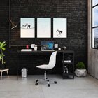 Escrivaninha Mesa Escritório Com Estante Baixa Estilo Active