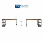 Escrivaninha Mesa Escritório Com Estante Baixa Estilo Active