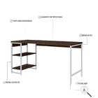 Escrivaninha Mesa Escritório Com Estante Baixa Estilo Active