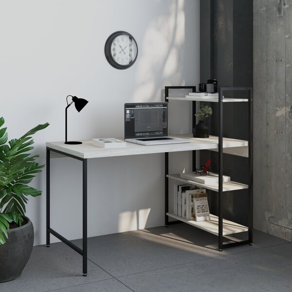 Escrivaninha Mesa Escritório Com Estante Estilo Active 3 Prat