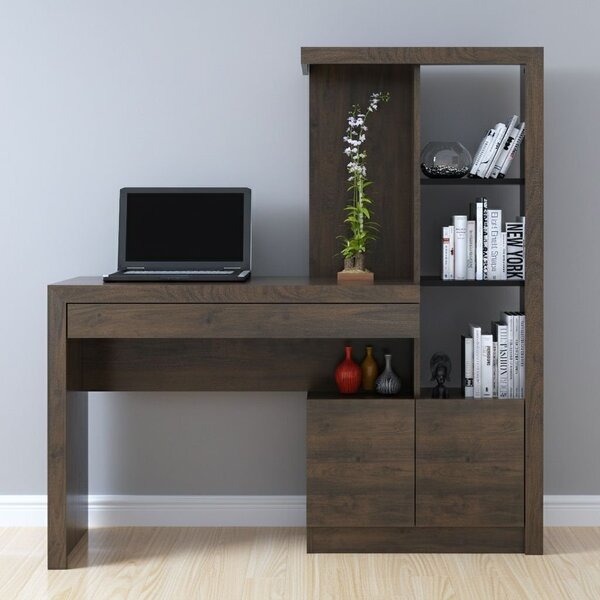 Escrivaninha Mesa Escritório Com Estante Me4143 1 Gaveta 2 Po