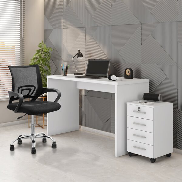 Escrivaninha Mesa Escritório Com Gaveteiro Com Chave Gávea 4