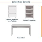 Escrivaninha Mesa Escritório Com Gaveteiro Com Rodízio E Prat