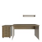 Escrivaninha Mesa Escritório Com Gaveteiro E Prateleira 120cm