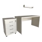 Escrivaninha Mesa Escritório Com Gaveteiro E Prateleira 120cm