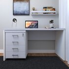 Escrivaninha Mesa Escritório Com Gaveteiro E Prateleira 120cm