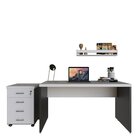 Escrivaninha Mesa Escritório Com Gaveteiro E Prateleira 120cm