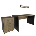 Escrivaninha Mesa Escritório Com Gaveteiro E Prateleira