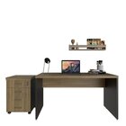 Escrivaninha Mesa Escritório Com Gaveteiro E Prateleira