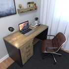 Escrivaninha Mesa Escritório Com Gaveteiro E Prateleira