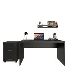 Escrivaninha Mesa Escritório Com Gaveteiro E Prateleira