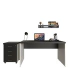 Escrivaninha Mesa Escritório Com Gaveteiro E Prateleira