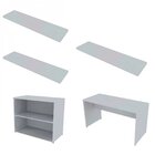 Escrivaninha Mesa Escritório Com Nichos E 3 Prateleiras 190cm