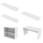 Escrivaninha Mesa Escritório Com Nichos E 3 Prateleiras 190cm