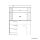 Escrivaninha Mesa Escritório Com Painel Ripado Para Tv Até 42