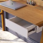 Escrivaninha Mesa Escritório Com Passa Fio Job 1 Gaveta 127cm