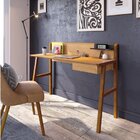 Escrivaninha Mesa Escritório Com Passa Fio Job 1 Gaveta 127cm