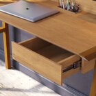 Escrivaninha Mesa Escritório Com Passa Fio Job 1 Gaveta 127cm