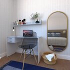 Escrivaninha Mesa Escritório Com Prateleira Suspensa Helen 10