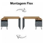 Escrivaninha Mesa Escritório Com Regulagem Estilo Plus 2 Gave
