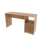 Escrivaninha Mesa Escritório Com Ripado 135,8 Cm 2 Gavetas 1