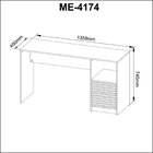 Escrivaninha Mesa Escritório Com Ripado 135,8 Cm 2 Gavetas 1